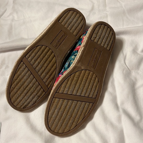 American eagle AE women’s loafer slide on canvas shoe size 9, navy blue floral - Picture 4 of 5